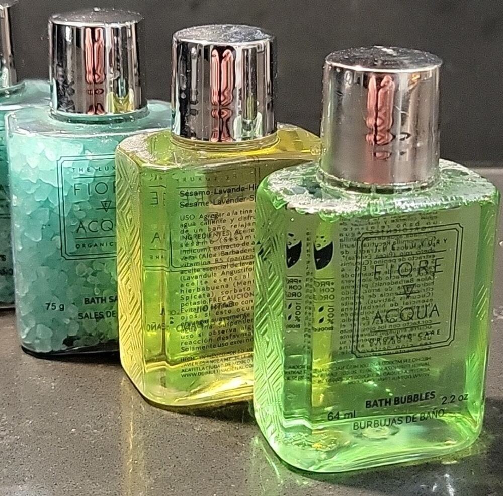 The Luxury Fiore Acqua Bubble Bath Salts Organic Care Set of 3 Aromatherapy